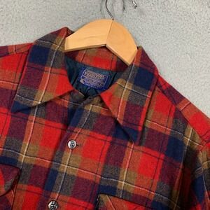 Vintage Pendleton Board Shirt Mens Large L Flannel Plaid Virgin Wool 60s 70s VTG